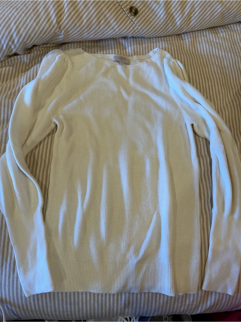 Loft Lightweight Cream Knit Long Sleeve Sweater